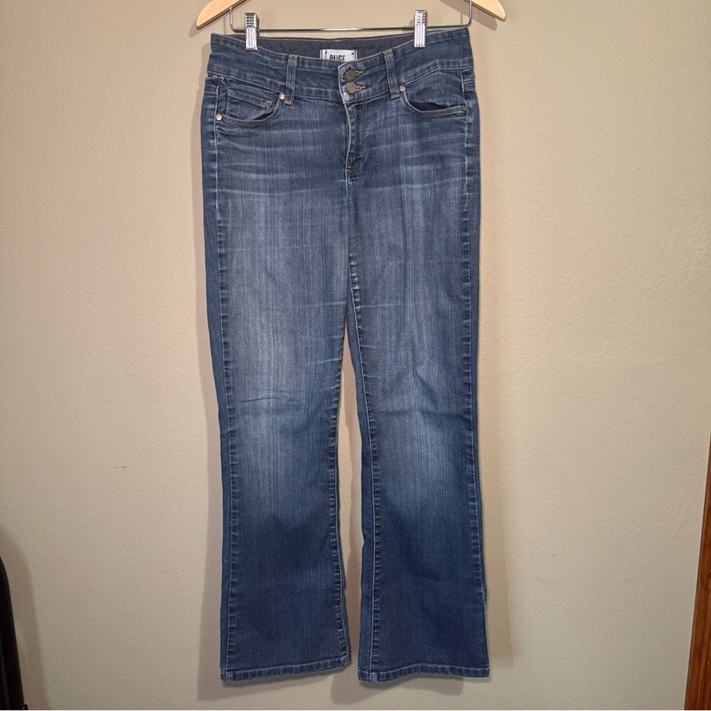 Paige Hidden Hills Bootcut Jeans Medium Wash Stretch Denim Size 29